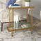 Homeroots 24" Brass And Clear Glass And Steel End Table With Shelf 544200 - alternate 5