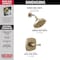 Delta Stryke 14 Series Shower Only, 4.19 in, Lumicoat Champagne Bronze T14276-CZ-PR - alternate 2