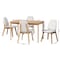 Baxton Studio Hudson 5-Piece Dining Set, Natural and White 261-14269-13280-ZORO - alternate 3