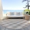 Homeroots 8' Beige And Brown Round Plaid Washable Indoor Outdoor Area Rug 595459 - alternate 3