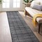 World Rug Gallery Bohemian Stripe Lines Washable Non Slip Runner Rug 2 ft x 8 ft Black WR68BLACK2X8 - alternate 1