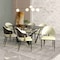Leisuremod Aria Modern Dining Chair in Leather and Iron Legs with Curved Back in Black, 4PK AC45BL4 - alternate 2