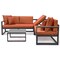Leisuremod Chelsea Black Sectional With Adjustable Headrest & Coffee Table With Orange Cushions CSLBL-80OR - alternate 4