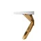 Homeroots 48" White and Gold Wood and Metal Cross Leg Base Round Top Dining Table 555131 - alternate 4