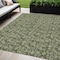 Homeroots 5' X 8' Olive Green Artichoke Green And Ivory Floral Washable Indoor Outdoor Area Rug 581913 - alternate 1