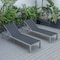 Leisuremod Marlin Patio Chaise Lounge Chair with Grey Aluminum Frame, Black, 2PK MLGR-77BL2 - alternate 3