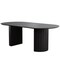 Homeroots 86" Black Wood Double Pedestal Base Oval Dining Table 720670 - alternate 1