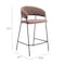 Homeroots Set of Two 26" Brown and Black Shearling and Steel Low Back Counter Height Bar Chairs 555752 - alternate 2