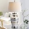 Jonathan Y Zilar Striped 28.75" Ceramic/Iron Classic Modern LED Table Lamp, Silver JYL6603A - alternate 3
