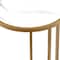 Homeroots 25" White and Gold Faux Marble and Iron Round C Table End Table And USB Port 543902 - alternate 2