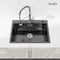 Wrightmaster 27 in. Drop-In Single Bowl 20 Gauge Black Stainless Steel Kitchen Sink with Drain and Hook ZOR-BL02D-271908 - alternate 2
