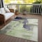 Homeroots 9' X 12' Fern Green Gray And Black Abstract Washable Indoor Outdoor Area Rug 602961 - alternate 3