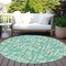 Homeroots 8' Turquoise Green And Ivory Round Abstract Washable Indoor Outdoor Area Rug 602601 - alternate 2