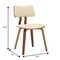 Leisuremod Modern Wooden Dining Chair, Walnut Color Frame in Cream, Clivo Collection CDWN-18CR - alternate 2