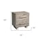 Homeroots 26" Gray Solid Wood Carved Geometric Two Drawer Nightstand 661248 - alternate 2