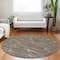Homeroots 8' Brown And Ivory Round Abstract Washable Indoor Outdoor Area Rug 601040 - alternate 6