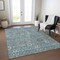 Homeroots 3' X 5' Teal Blue Gray And Charcoal Floral Washable Indoor Outdoor Area Rug 605437 - alternate 3