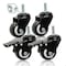 Powertec 2in PU Caster Wheels Set, 3/8in-16 x 1 Stem Casters, 2 w/ Locking Brake, 350 lbs, 360° Swivel 17220 - alternate 1