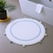 Homeroots 32" Baby Blue And White Cotton Round Geometric Bath Rug 634888 - alternate 2