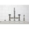 Kingston Brass Bridge Kitchen Faucet with Brass Sprayer, Polished Nickel KS3276PKXBS - alternate 2