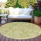 Homeroots 8' Artichoke Green And Beige Round Damask Washable Indoor Outdoor Area Rug 616510 - alternate 3