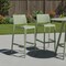 Homeroots Set of Two 30" Green Heavy Duty Plastic Low Back Outdoor Bar Height Chairs, 2PK 565362 - alternate 2