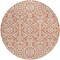 Homeroots 8' Coral And Ivory Round Damask Washable Indoor Outdoor Area Rug 595129 - alternate 2