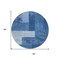 Homeroots 8' Navy Blue And Sky Blue Round Geometric Washable Indoor Outdoor Area Rug 612450 - alternate 2