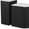 Homeroots Set of Two Black And White Solid Wood And Marble Oval Block End Tables 576795 - alternate 2