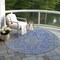 Homeroots 8' Blue And Gray Round Medallion Washable Indoor Outdoor Area Rug 616264 - alternate 2