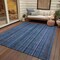 Homeroots 10' X 14' Blue Gray And Sky Blue Striped Washable Indoor Outdoor Area Rug 616369 - alternate 2