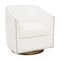 Flash Furniture Myles Club Style Commercial Barrel Accent Armchair, 360° Swivel Metal Base, Cream Boucle Upholstery BS-AC22-061-CRM-BCL-GG - alternate 1
