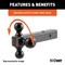 Curt Multi-Ball Mount, 1-7/8, 2, 2-5/16 in Dia Hitch Ball, Forged Steel, Gloss Powder-Coated 45651 - alternate 2