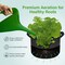 Ipower 7-Gallon Grow Bag Thickened Nonwoven Fabric Pots, Black w/ Green Stitch Sewing, 5PK GLGROWBAG7X5EGRN - alternate 3