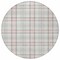 Homeroots 8' Pink And Gray Round Plaid Washable Indoor Outdoor Area Rug 601352 - alternate 2