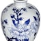 Homeroots 10" Blue And White Floral Round Porcelain Table Vase 565442 - alternate 3