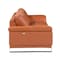 Homeroots 73in Camel And Silver Genuine Leather Loveseat 329610 - alternate 2