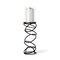 Homeroots 17" Black Geometric Glass And Metal Tabletop Pillar Candle Holder 608389 - alternate 1