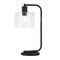 Homeroots 20" Black Metal Arched Table Lamp With Clear Seeded Drum Shade 524485 - alternate 5