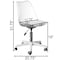 Fabulaxe Clear Acrylic Desk Chair - Armless Office Chair, Height Adjustable, Rolling Chair - Modern QI004673.CL - alternate 2