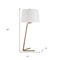 Homeroots 28" Gold Metal Table Lamp With White Drum Shade 524272 - alternate 2