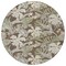 Homeroots 8' Brown Beige And Olive Green Round Botanical Leaves Washable Indoor Outdoor Area Rug 618396 - alternate 3
