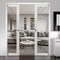 Sartodoors Sliding Double Pocket Door Clear Glass, Lucia 2166 White Silk, Kit Trims Rail Hardware, Solid Woo LUCIA2166DP-WS-3696 - alternate 2