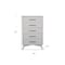 Homeroots 34" White Carved Geometric Solid Wood Five Drawer Dresser 524116 - alternate 3