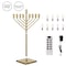 Vintiquewise Chabad Style Gold Finish Hanukkah Menorah for Entryway, Living Room, Office, and Kitchen with LED QI004693.GD - alternate 3