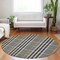 Homeroots 8' Black Gold And Ivory Round Plaid Washable Indoor Outdoor Area Rug 601454 - alternate 2