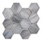 Apollo Tile 9x10 in. Matte Silver Stormy Gray Glass Mosaic Hexagon Wall and Floor Tile 3.28 sq ft/case, 5PK APLSTR8808A - alternate 1