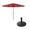 Pure Garden Patio Umbrella with Solar Lights with Base, Red 50-LG1174B - alternate 1