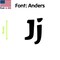 Aacc Self-Adhesive Vinyl Letter: j, Scale: 5 cm. Color: Black Font: Anders by, 4PK AACC-Anders-lj-Black-M5x4 - alternate 1