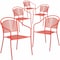 Flash Furniture Coral Steel Patio Arm Chair with Round Back, PK5 5-CO-3-RED-GG - alternate 1